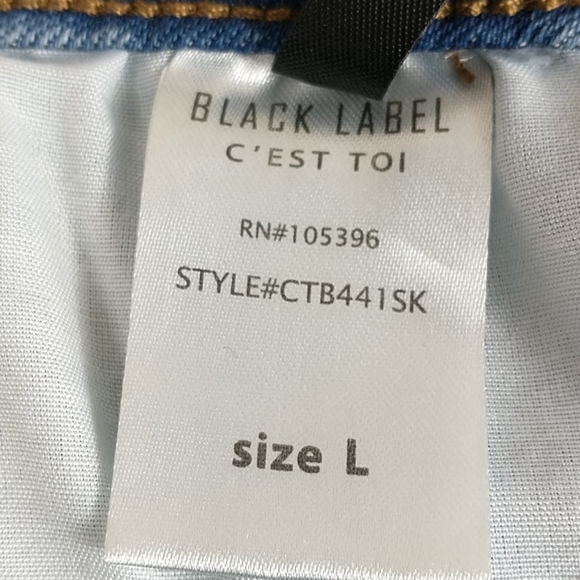 Black Label C'est Toi Denim Mini-Skirt Size L - Picture 7 of 8